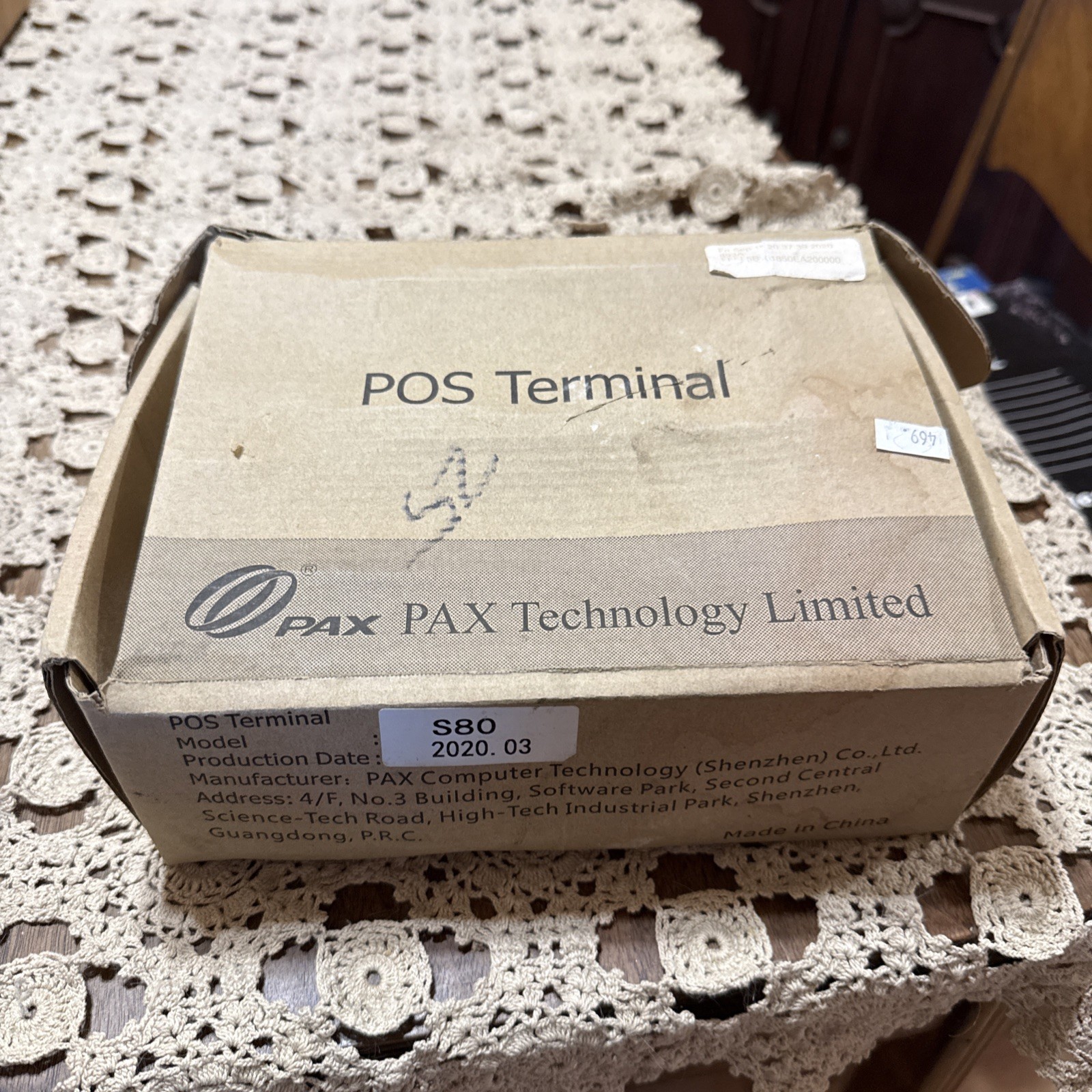 PAX S80 POS Terminal In Original Box UNTESTED SEE DESCRIPTION