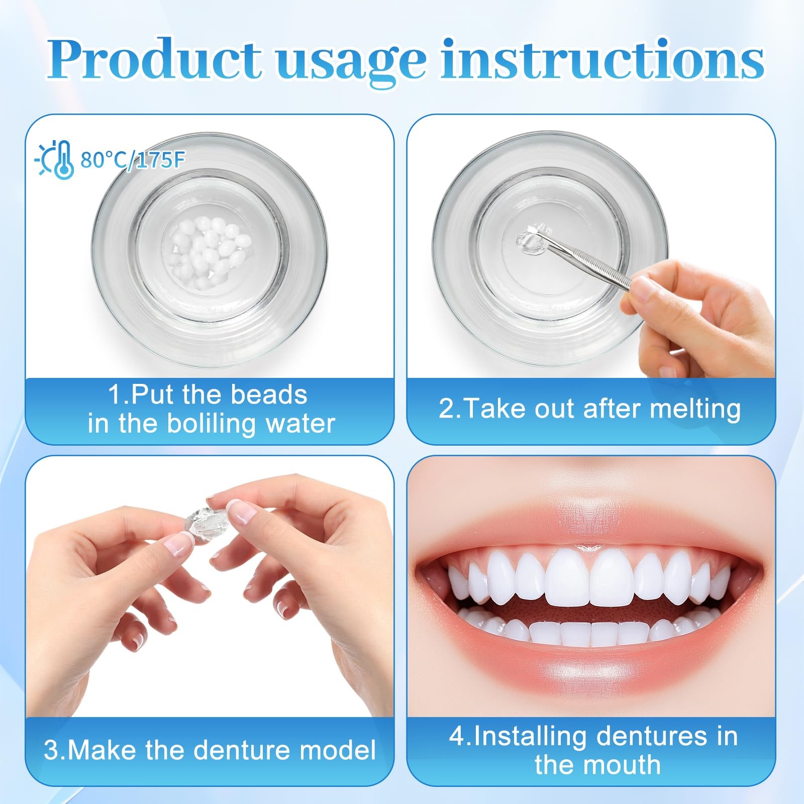 10.9oz Tooth Repair Beads - Teeth Replacement Kit for Temporary White