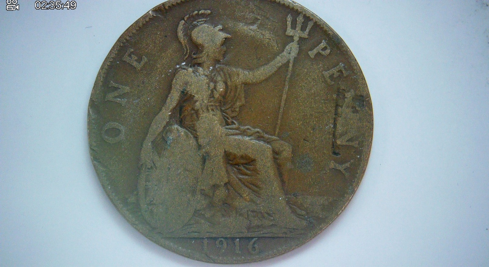 United Kingdom 1916 1 Penny George V Penny (Britannia) Coin