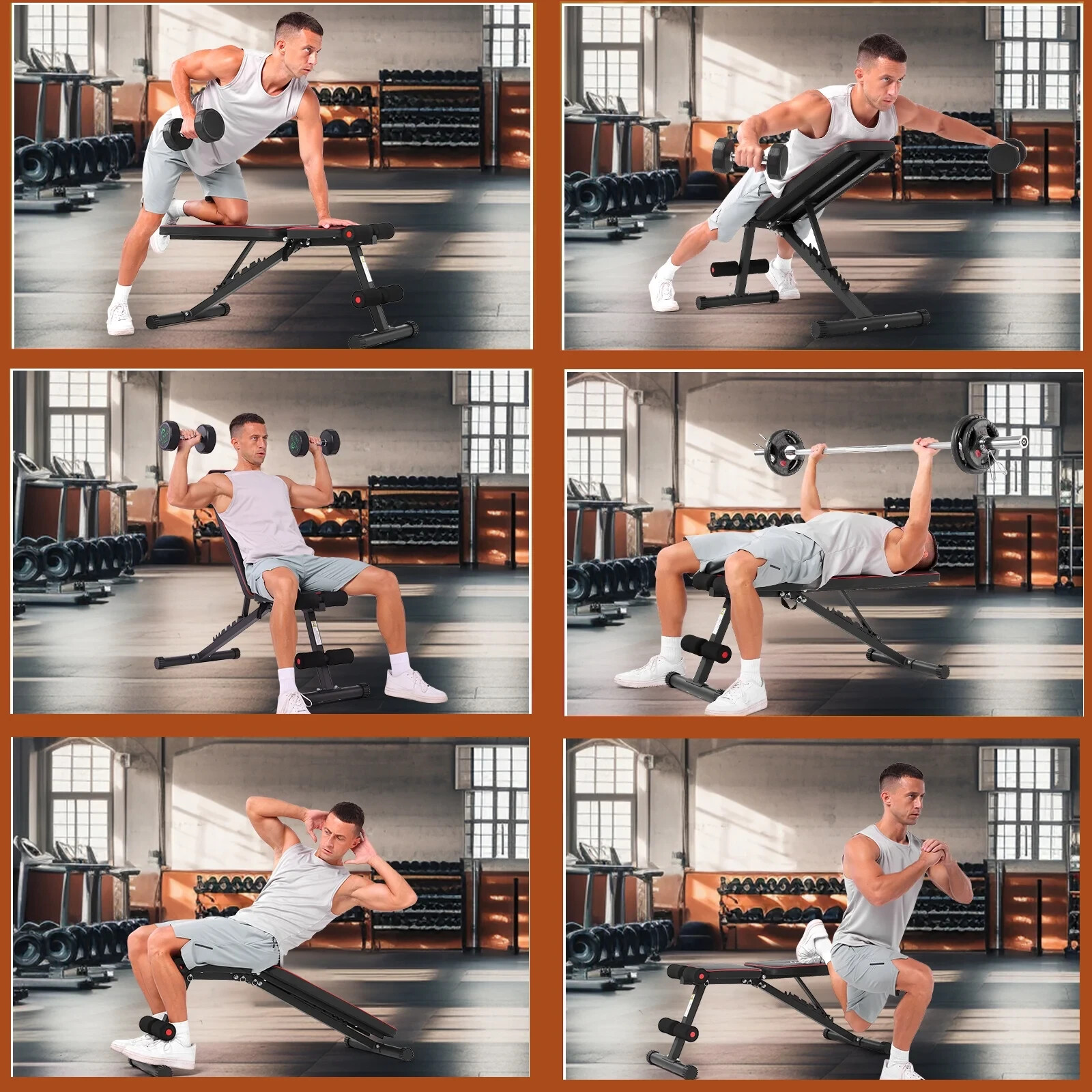 Adjustable Foldable Weight Bench 660lbs Adjustable Backrests Workout Exercise US