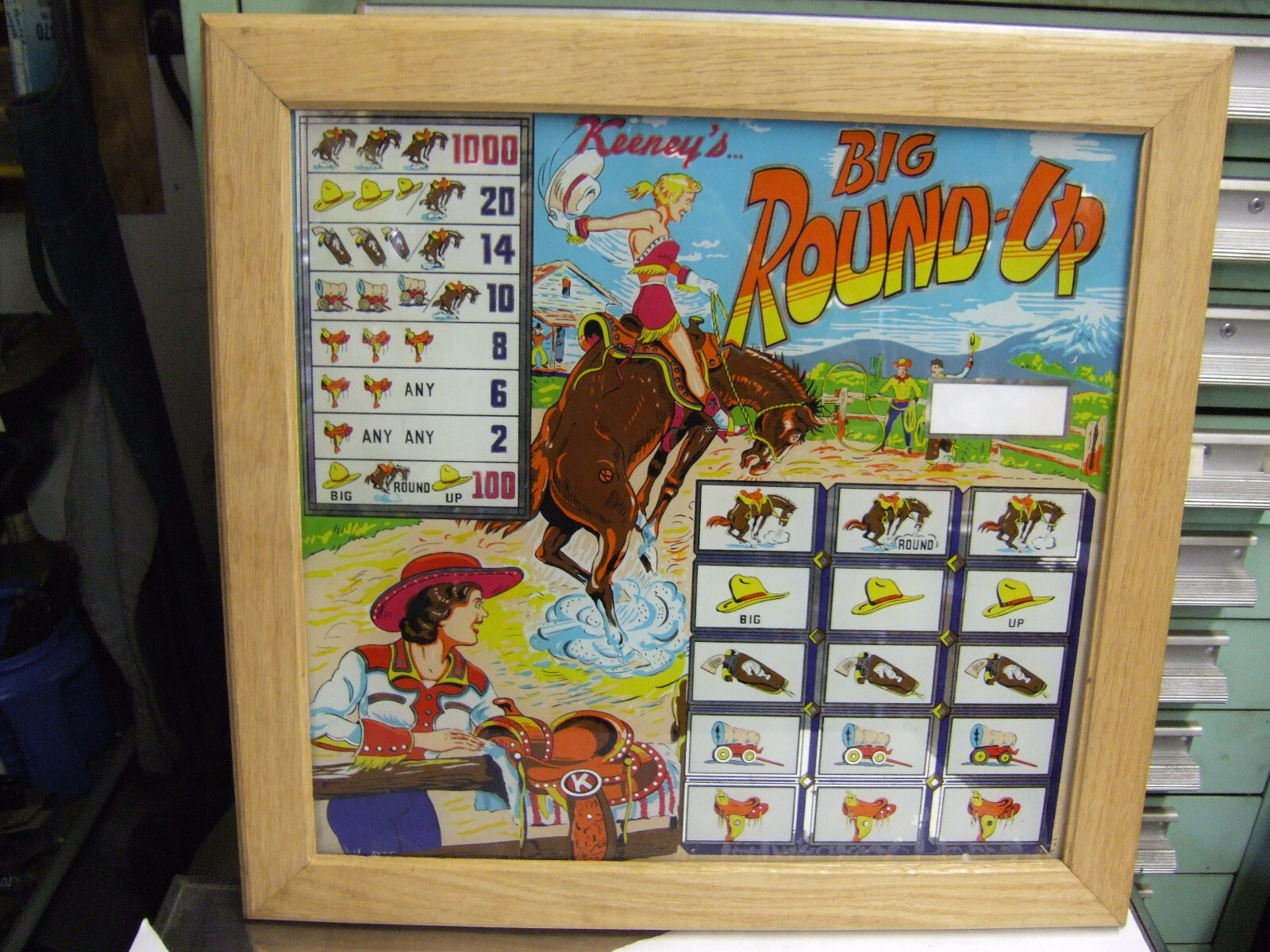 Bally bingo pinball MAN CAVE WALL HANGER BACK GLASS