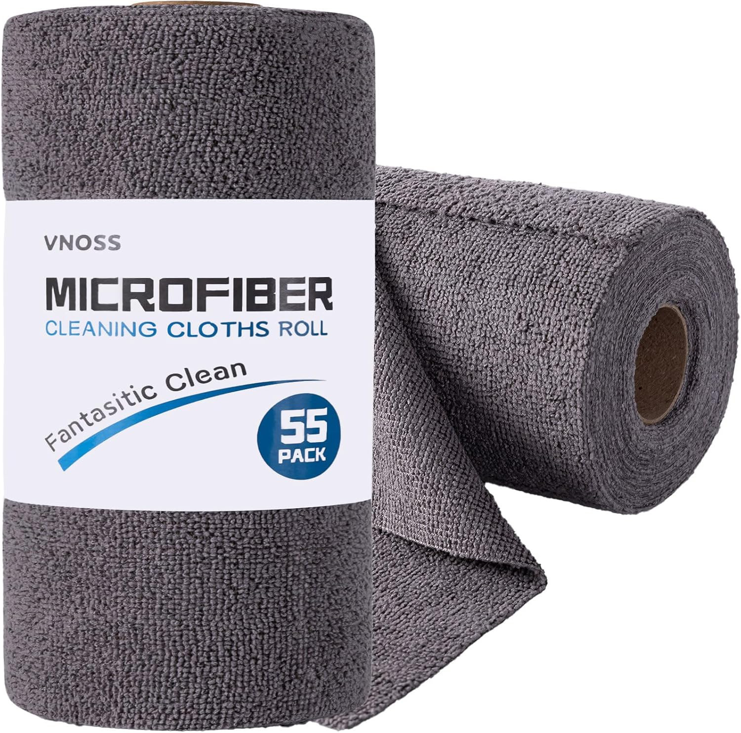 55 Pack Microfiber Cleaning Cloth Roll, Tear Away Reusable Towels, 11" X 9", Ult