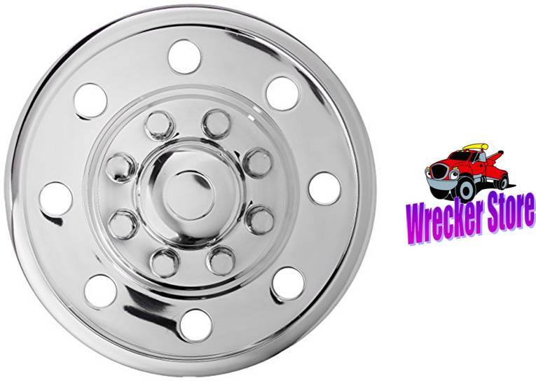 16" WHEEL SIMULATOR, 8 LUG NUT, STAINLESS STEEL TRAILER WHEEL COVER, HUB CAP