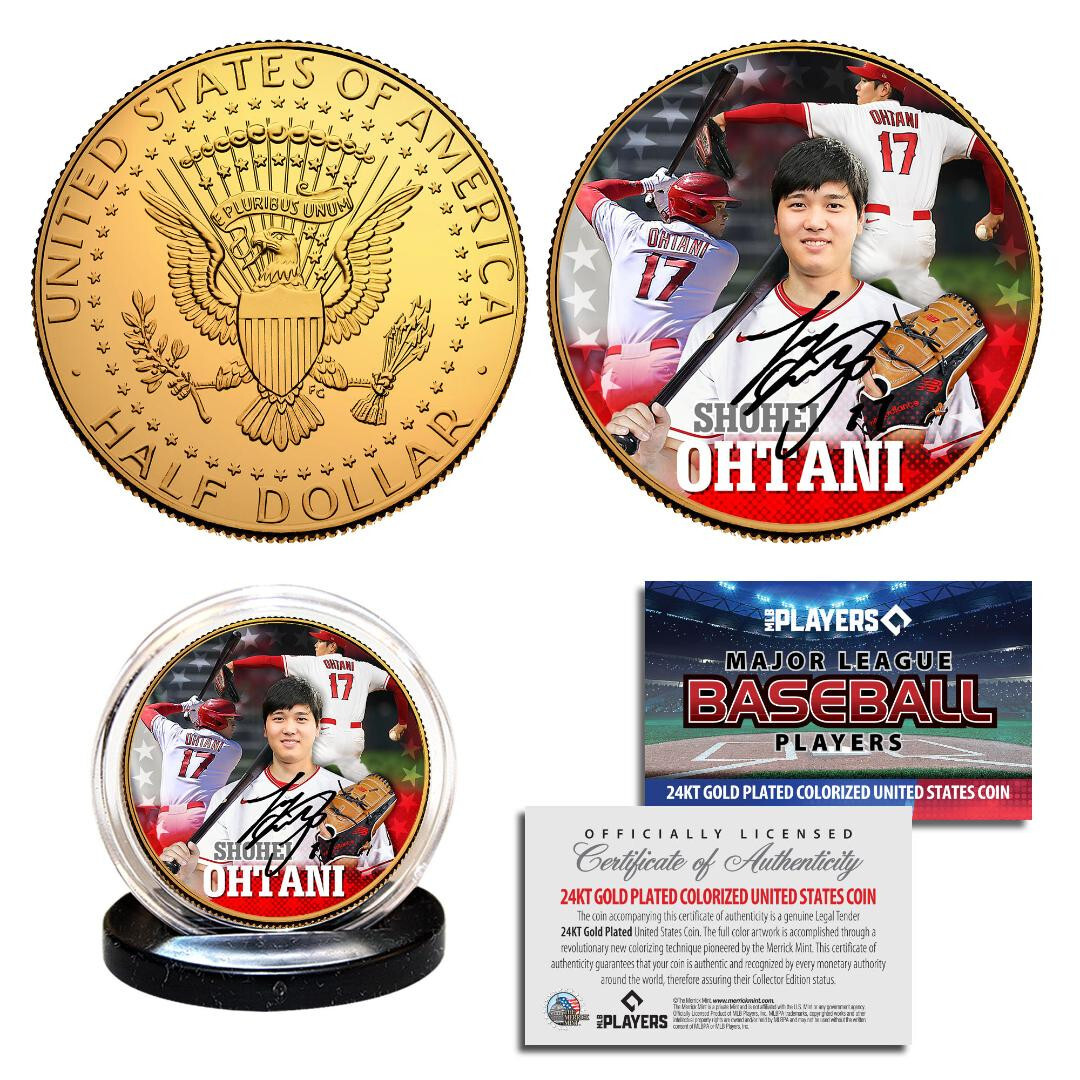 SHOHEI OHTANI Triple Image Officially Licensed 24K Gold Plated 2023 US JFK Coin