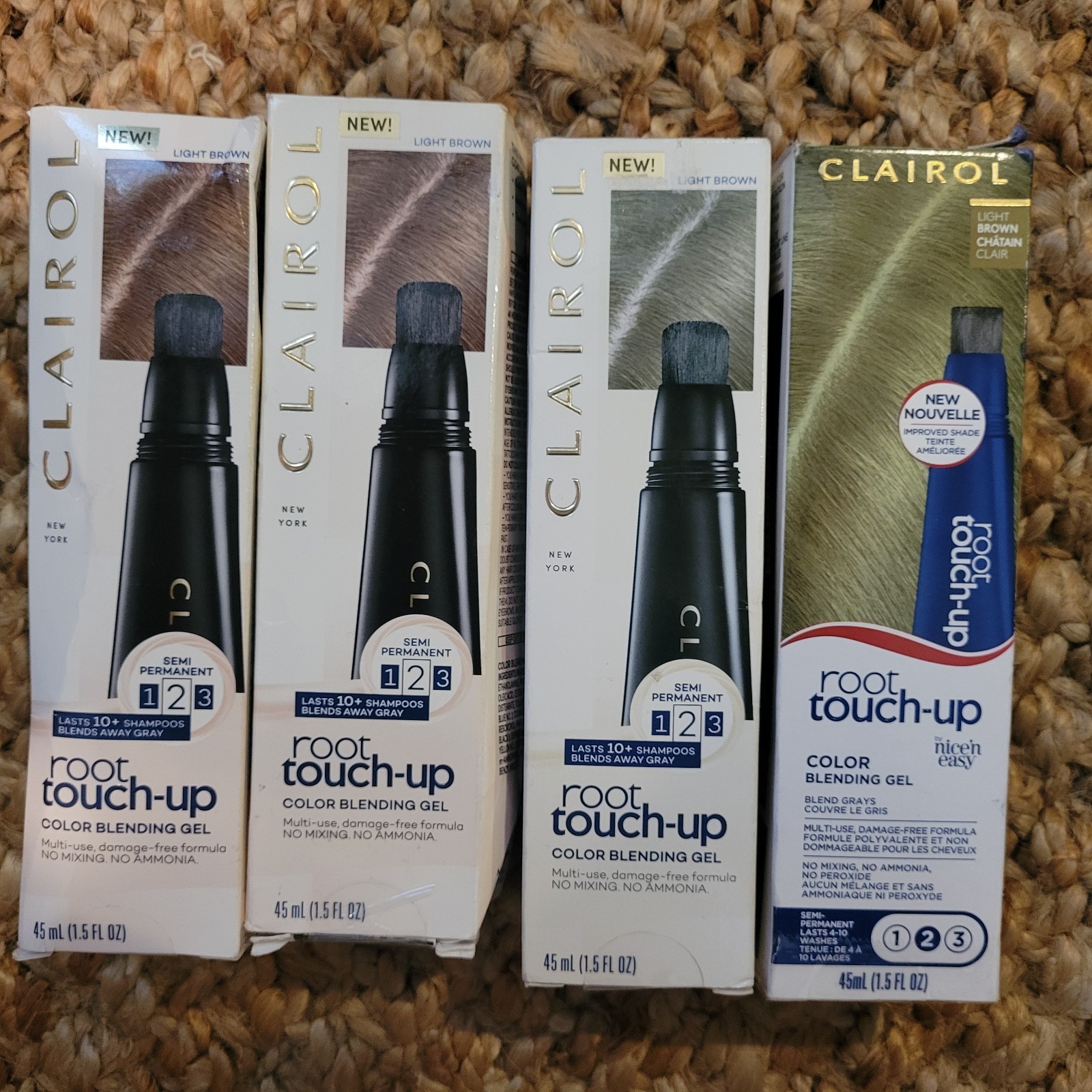 4x Clairol Root Touch-Up Semi-Permanent Hair Color Blending Gel 6 Light Brown