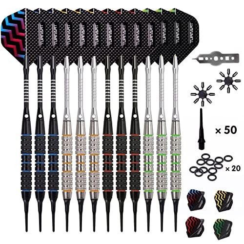 Darts Plastic Tip - Professional Soft Tip Darts Set for Electronic Silver