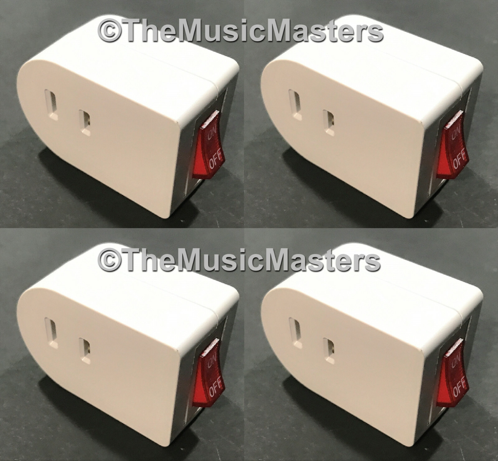 4X Single Outlet AC Wall Plug On/Off LIGHTED POWER SWITCH Electrical Adapter