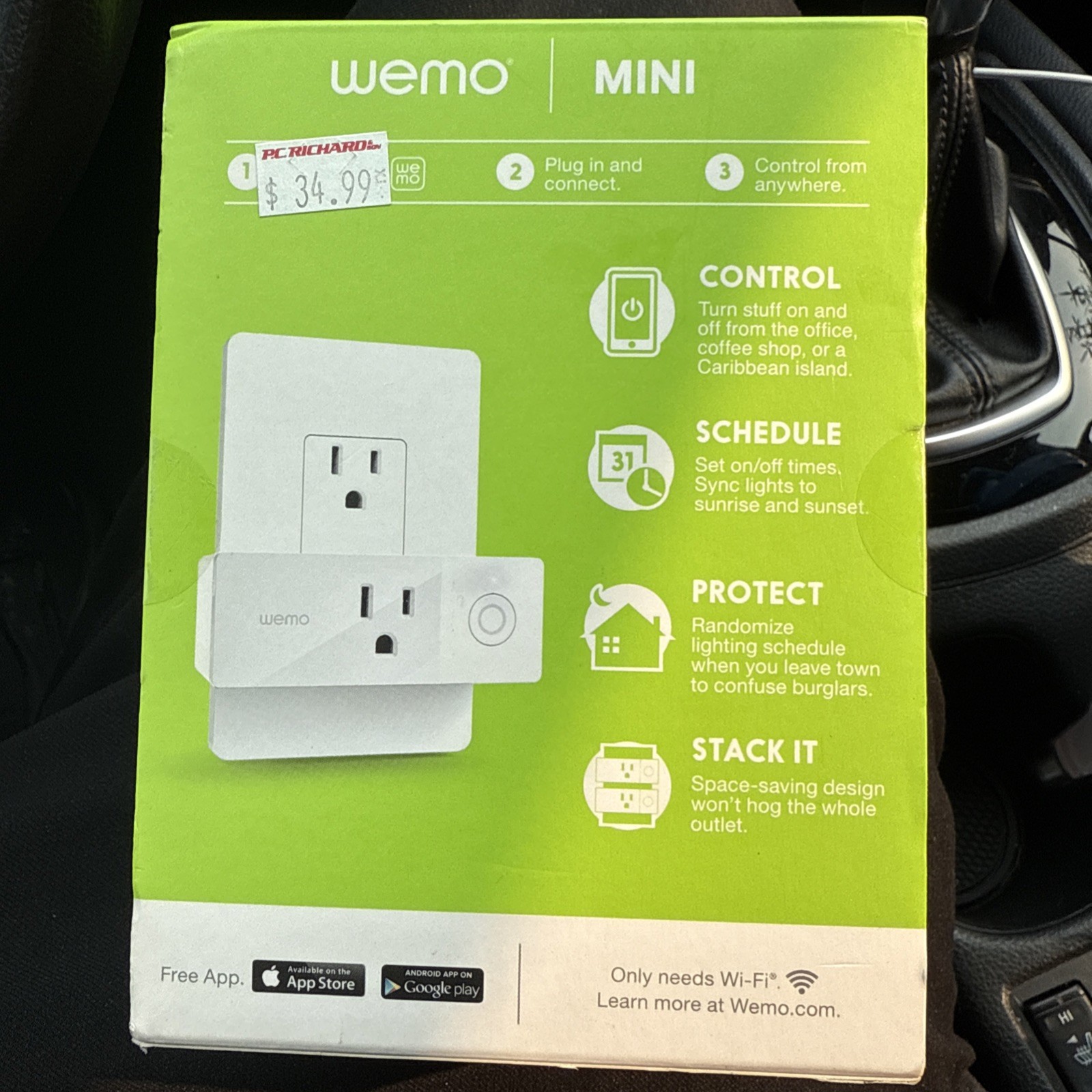 Wemo Mini Smart Plug, WiFi Enabled, Works with Alexa, Google Assistant - NEW