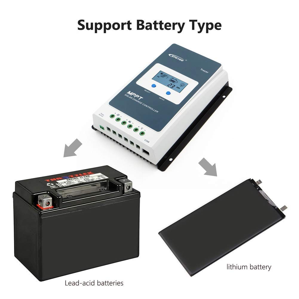 Epever 10A Mppt Solar Charge Controller 12/24V Dc Automatically Identifying