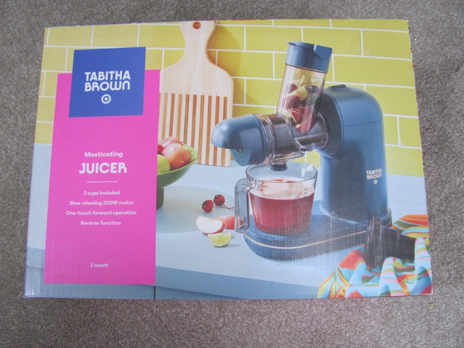 Brand New Electric Masticating Juicer Dark Teal Blue - Tabitha Brown