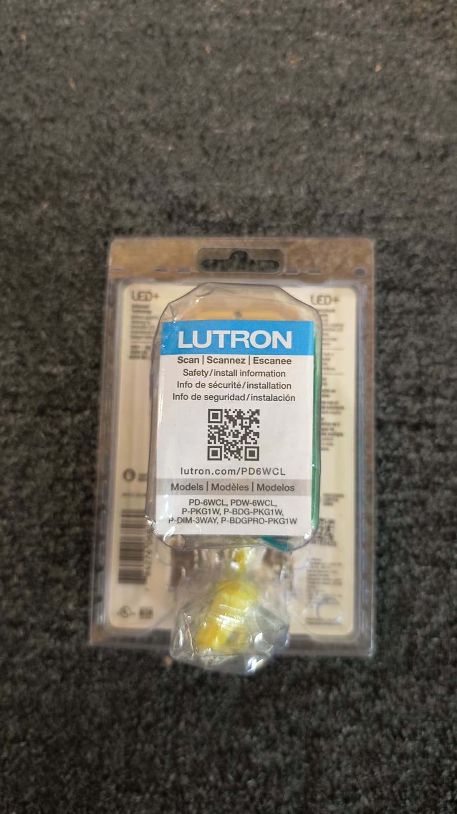 Lutron PD-6WCL-WH-R Lighting Dimmer Switch - White - E