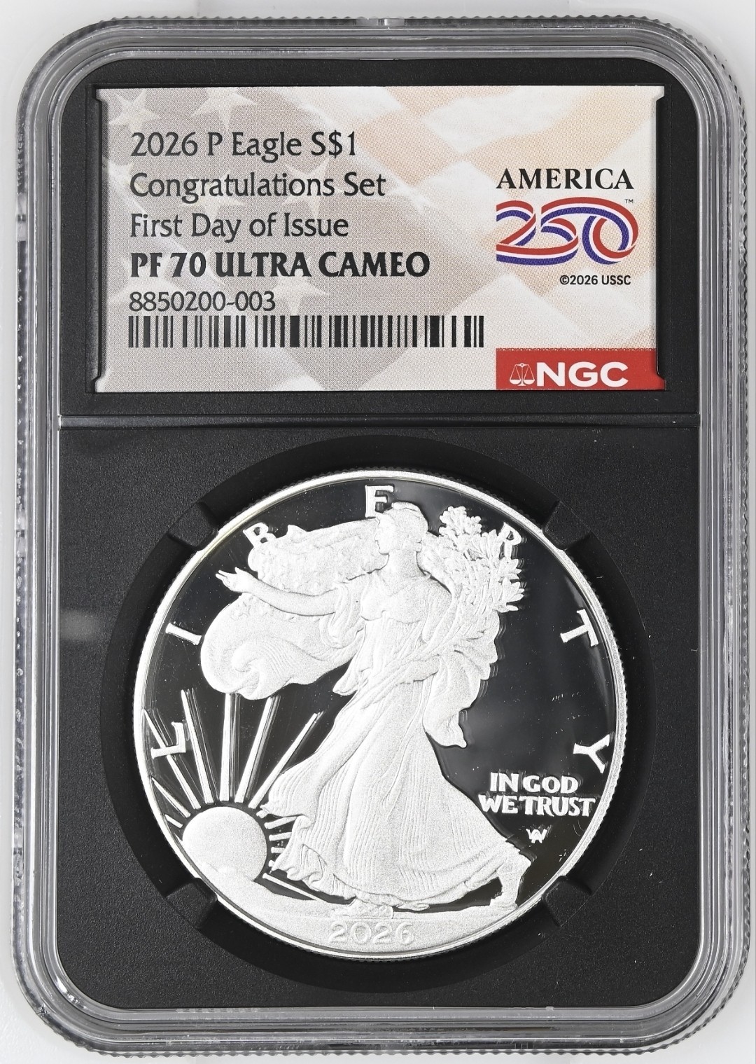 2026-P PROOF SILVER EAGLE NGC PF70  CONGRATULATIONS SET First Day Issue FDI