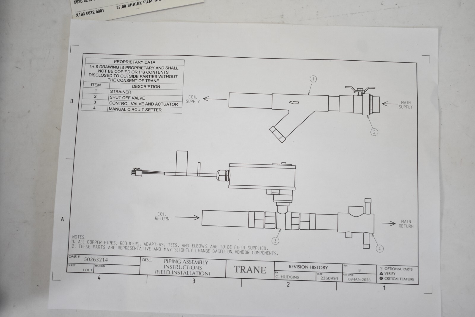 Trane Spring Return Actuator X13612100001 w Flange Valve Piping Assemblies