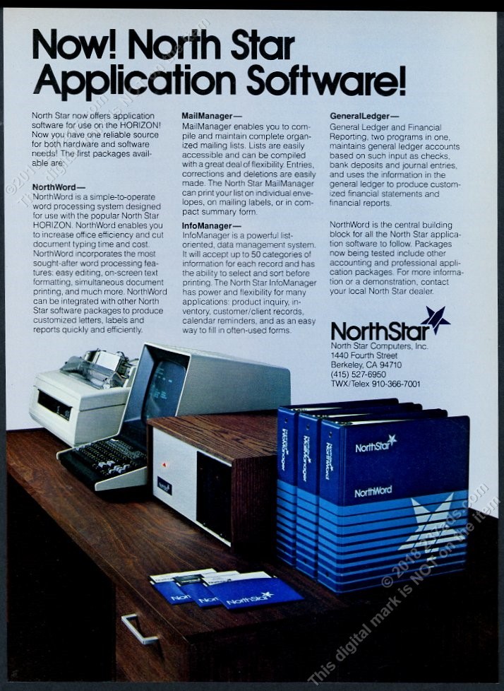 1980 North Star NorthStar Horizon computer NorthWord photo vintage print ad