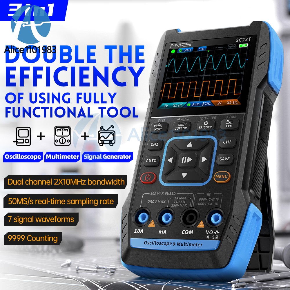FNIRSI 2C23T 2C53T Digital Oscilloscope Multimeter Function Signal Generator