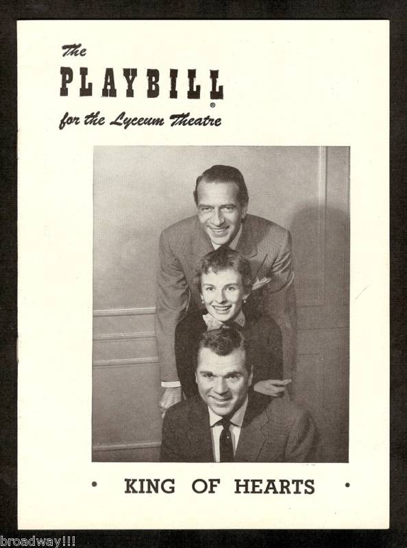 Cloris Leachman "KING OF HEARTS" Jackie Cooper / Donald Cook 1954 Playbill