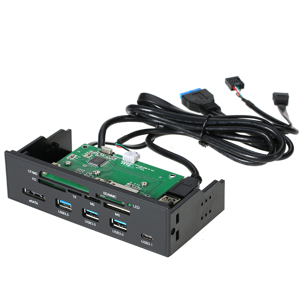 USB 3.0 Hub eSATA 5.25" Internal Card Reader Dashboard Media Front Panel