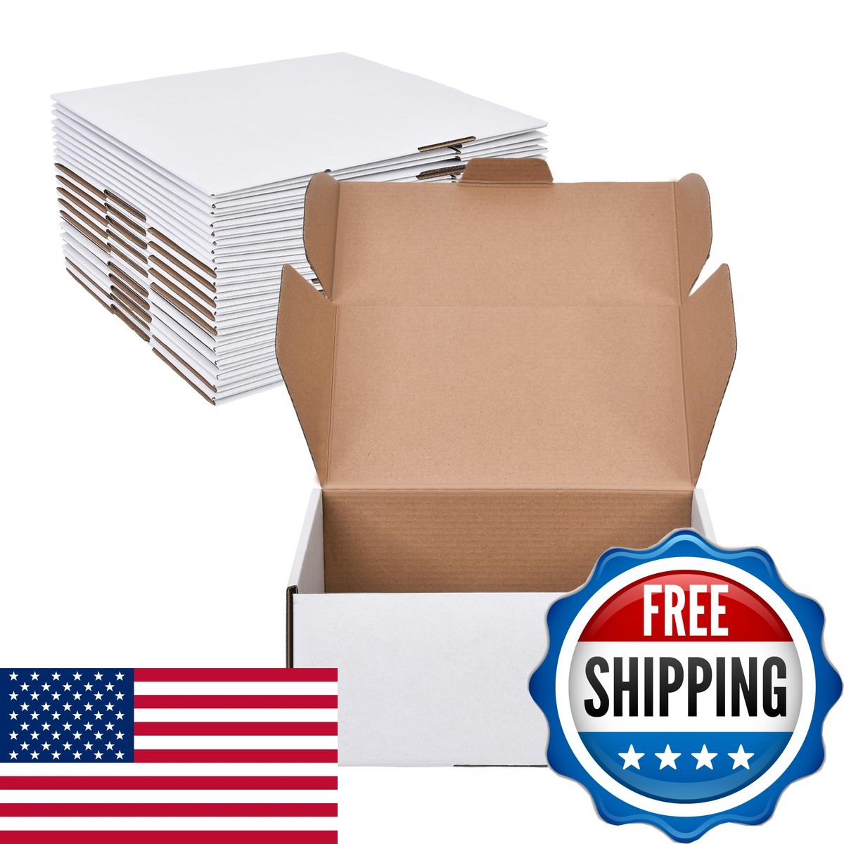 Winhph 9X6X4 Inches Boxes Set Of 15White Corrugated Cardboard Literature Mailer