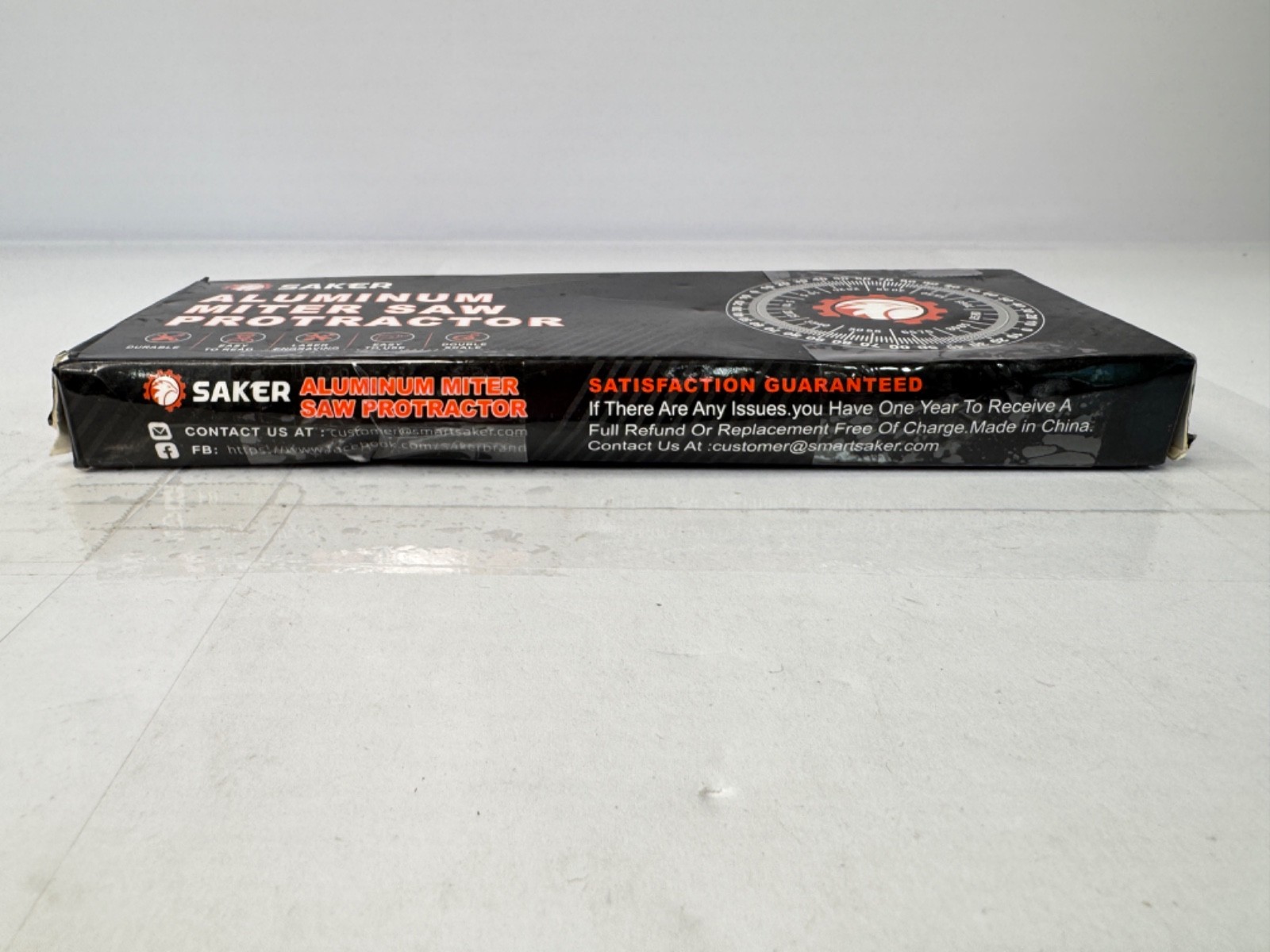 SAKER GJ16311-E001 ALUMINUM MITER SAW PROTRACTOR ORANGE