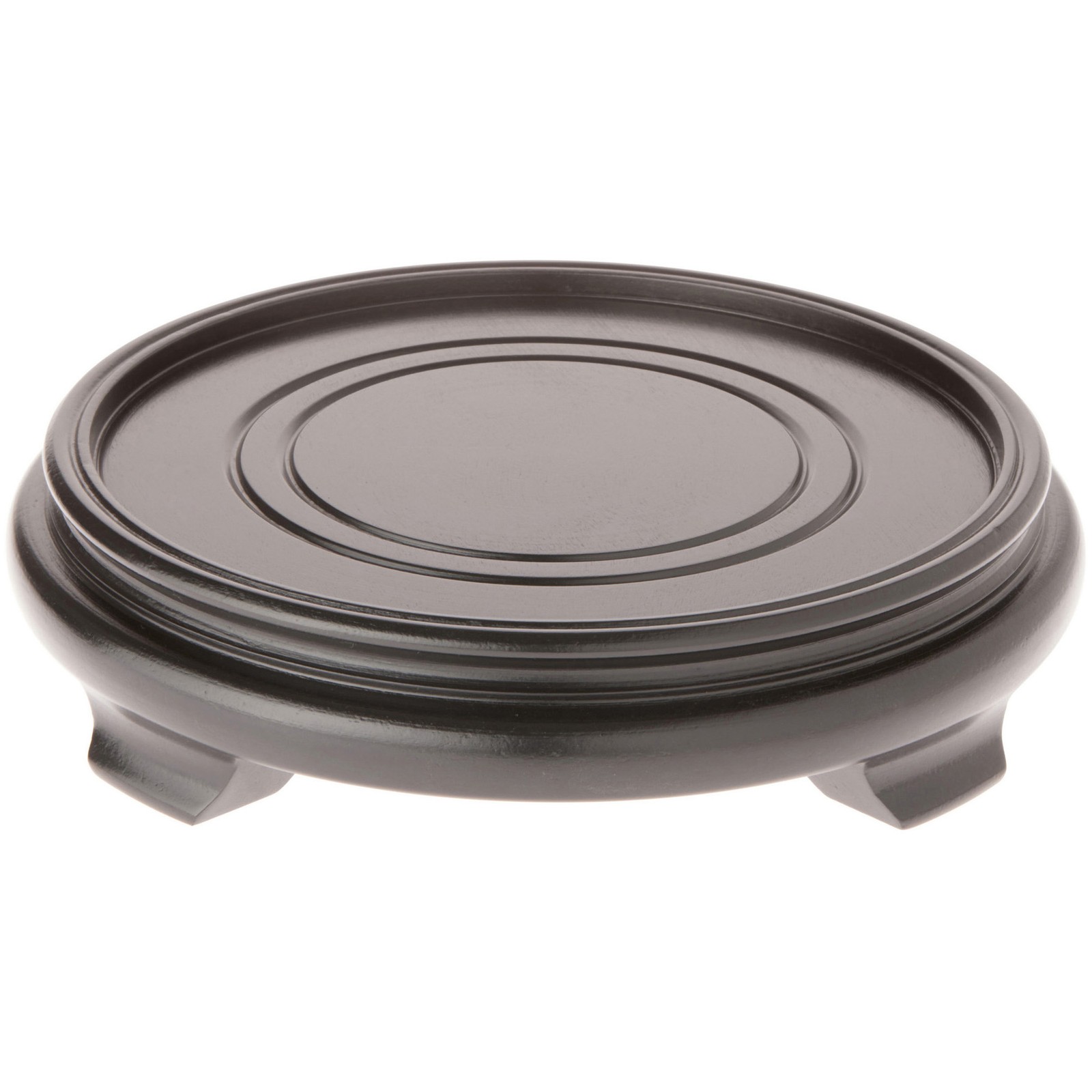 Plymor Black Round Wood Veneer Footed Display Base, 10.75"W x 10.75"D x 2.25"H