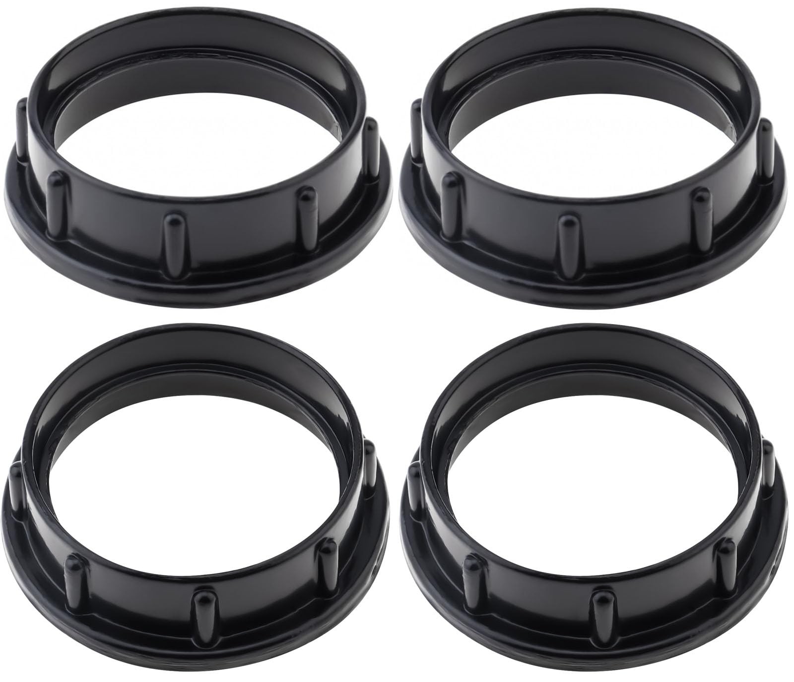 4 Pack Light Socket Rings, Black Aluminum Threaded Lamp Shade Ring for Medium...