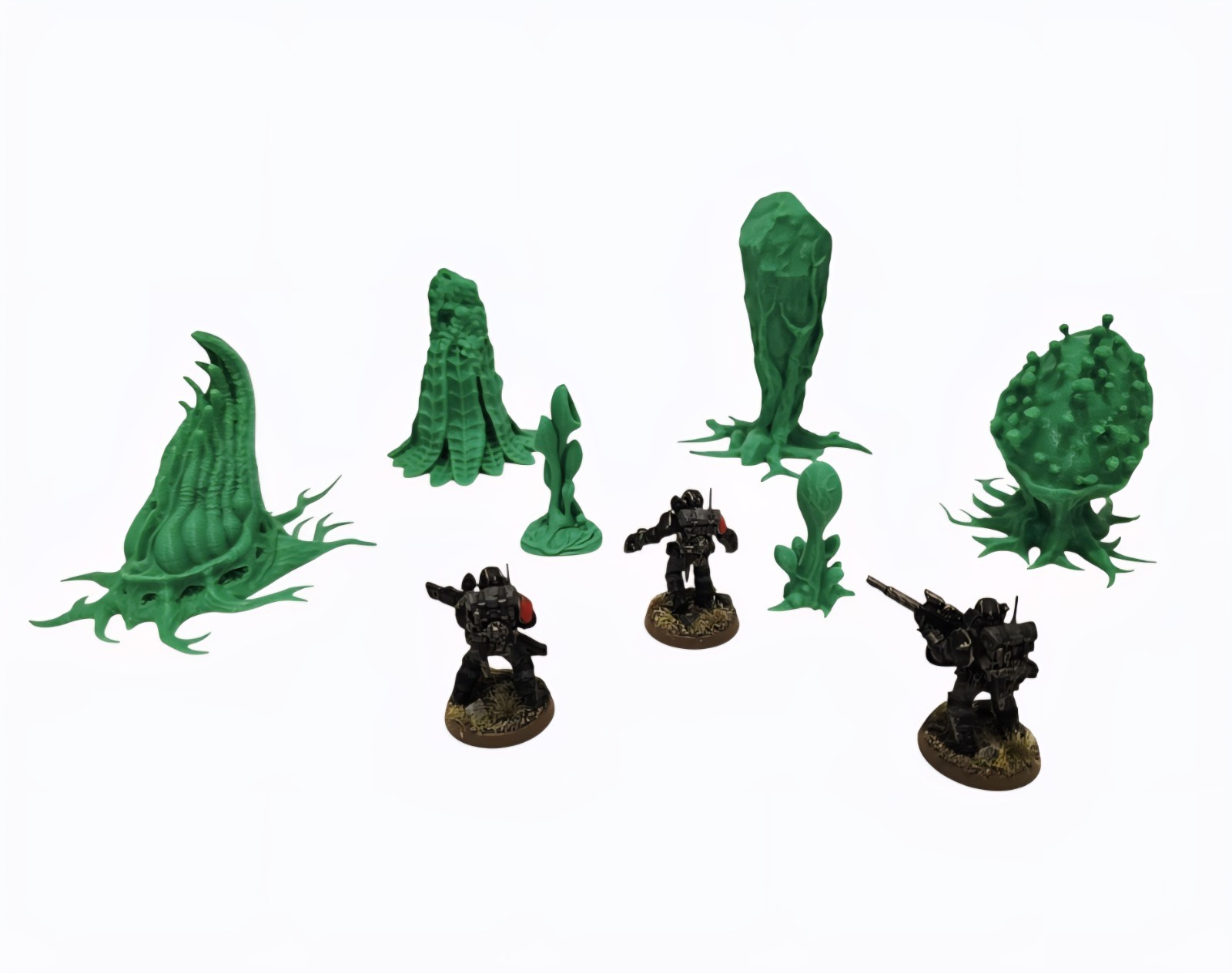 3D Printed Tabletop War Terrain Alien Plants Set E Perfect For 40K / Kill Team