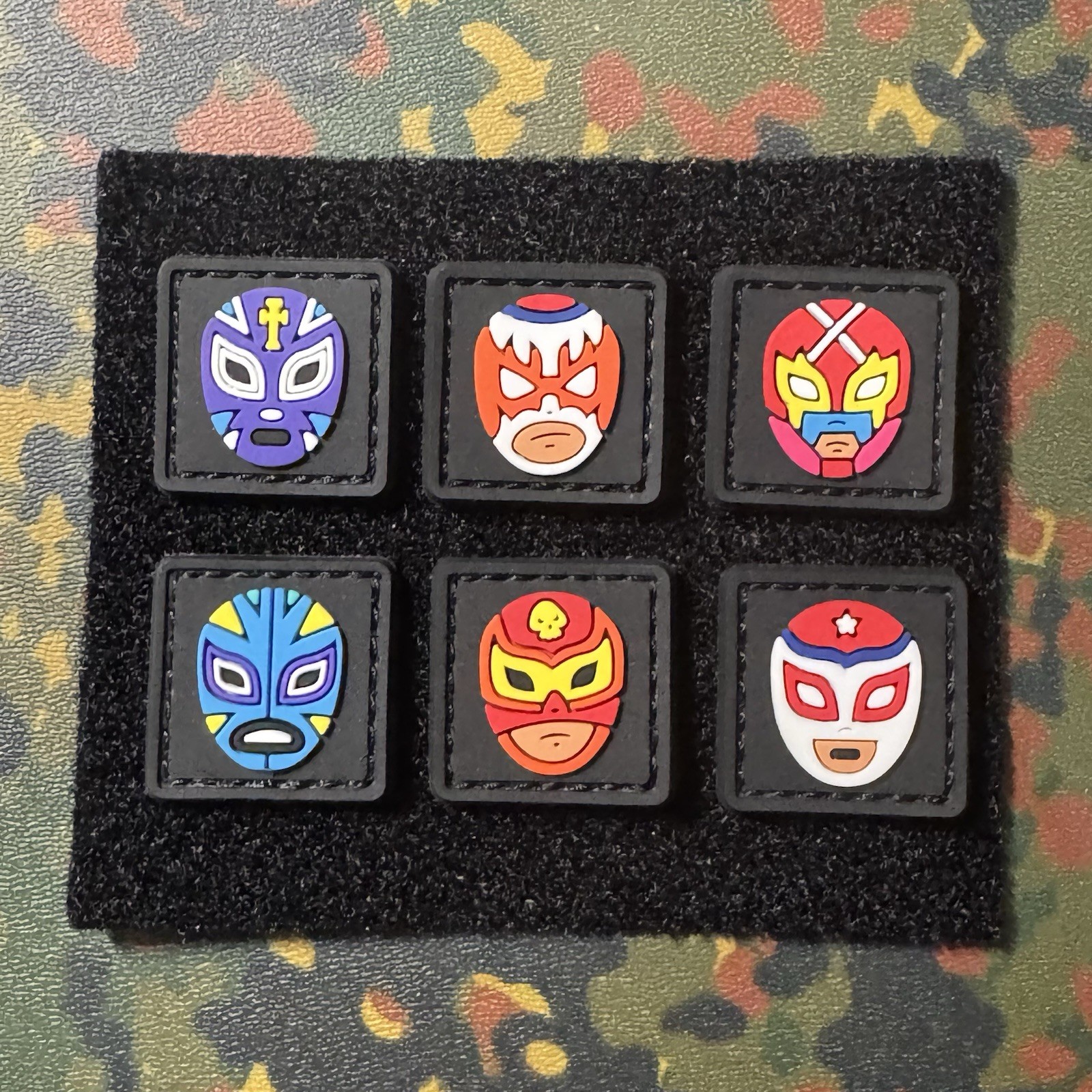 LUCHA LIBRE RANGER EYES PVC Morale Patch SET OF 6 Hook/Loop MEXICAN WRESTLING