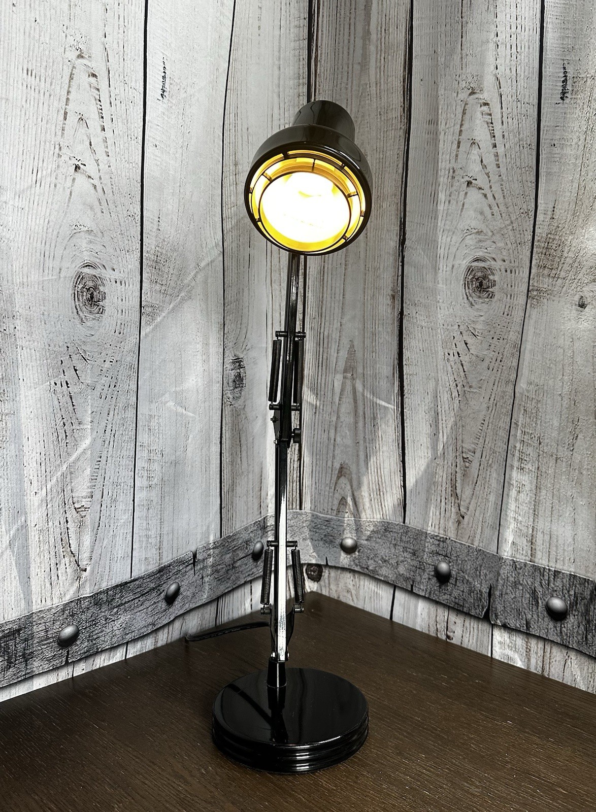 Vibrate UL Portable Adjustable Black Architect Swing Arm Desk Lamp