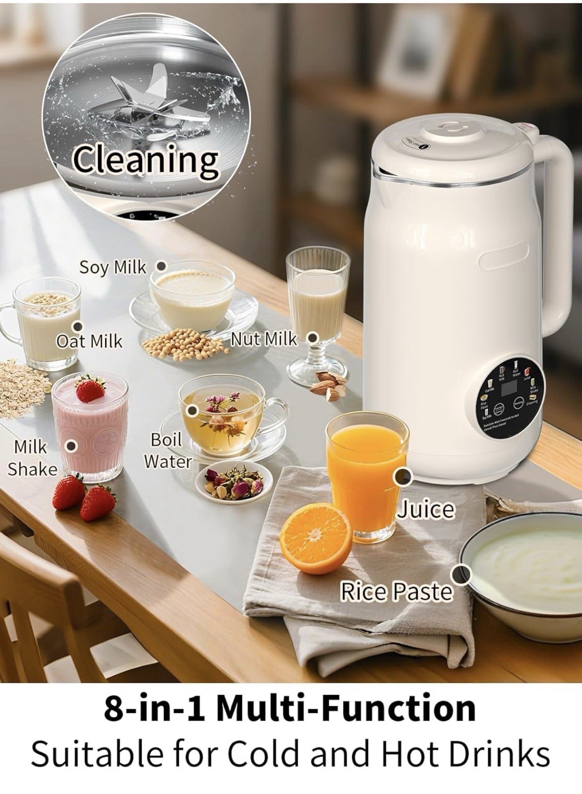 Peteme 8 In 1 Nut Milk Maker Machine 50 Oz Automatic Soy Milk Maker Open Box