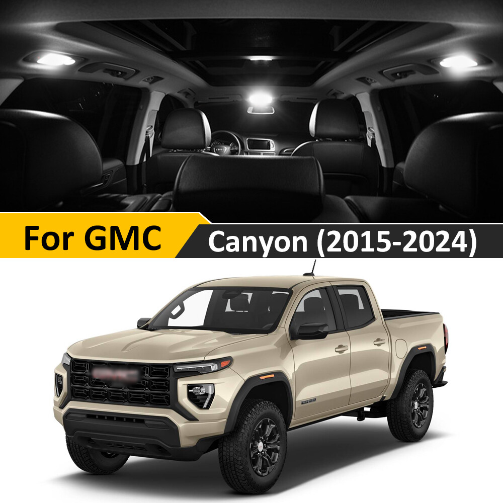 15X White Interior LED Lights Bulbs Package For 2015- 2024 GMC Canyon +License