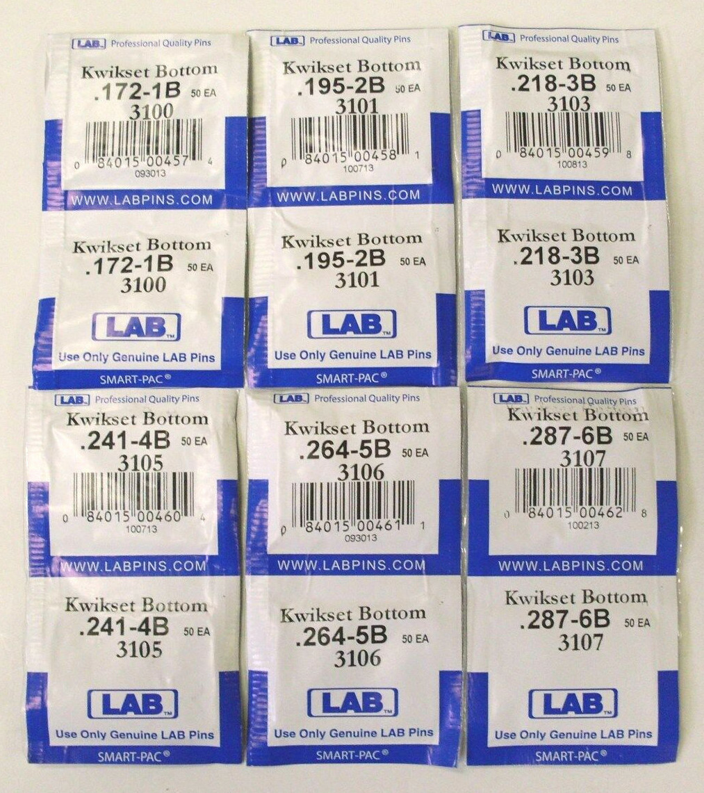 Keying pins for Yale Residential by Lab (Kwikset OEM) lot of 7 packs #1B - 7B