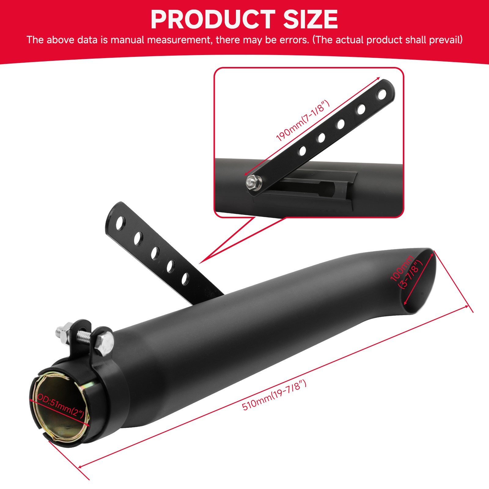 1x 20" Exhaust Muffler Pipe Slip-On For Kawasaki Vulcan S VN 650 900 800 Bobber