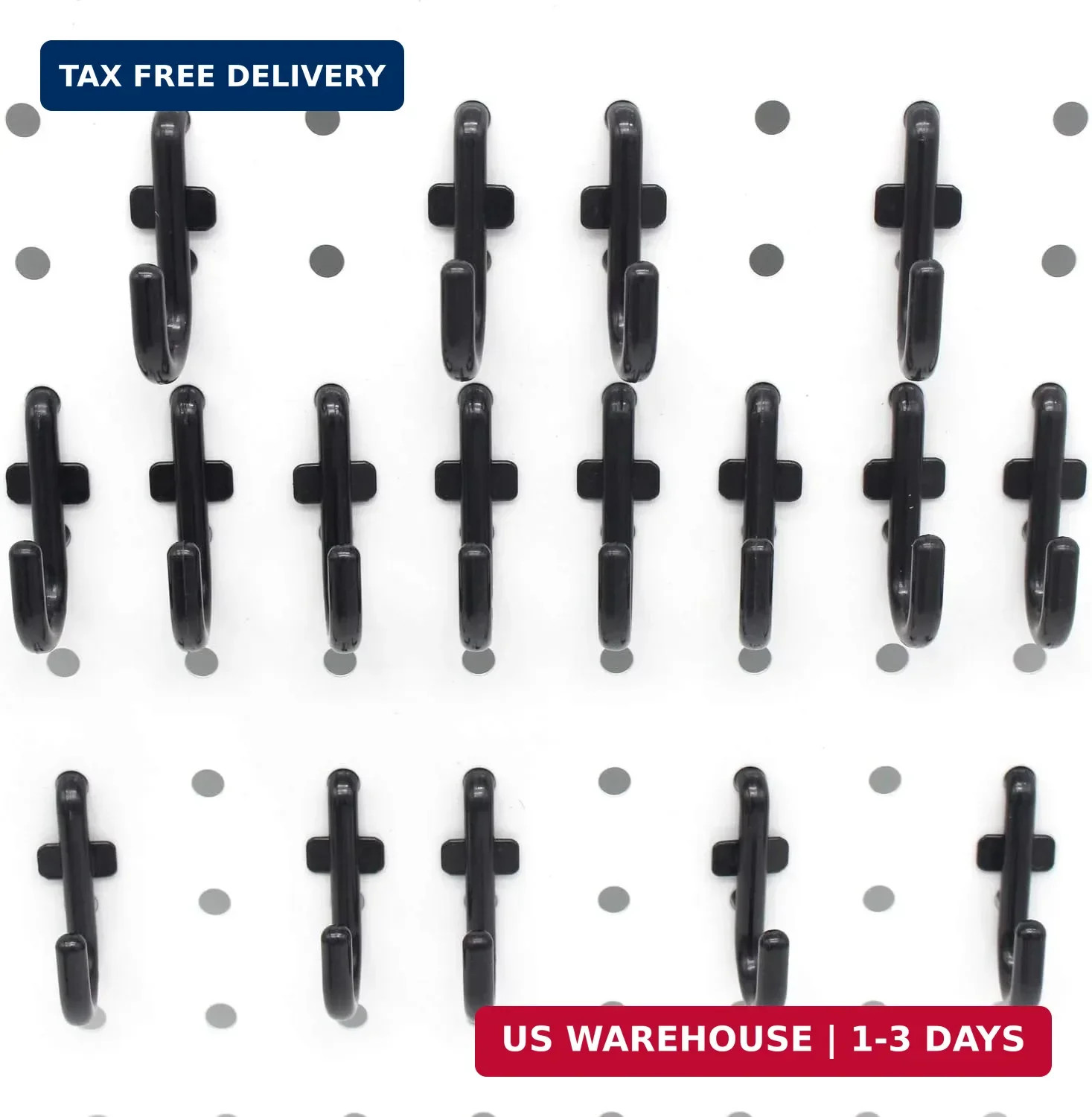 Pegboard Hooks Kit Pegboard J Hook Assortment 100PK Black Peg Hooks