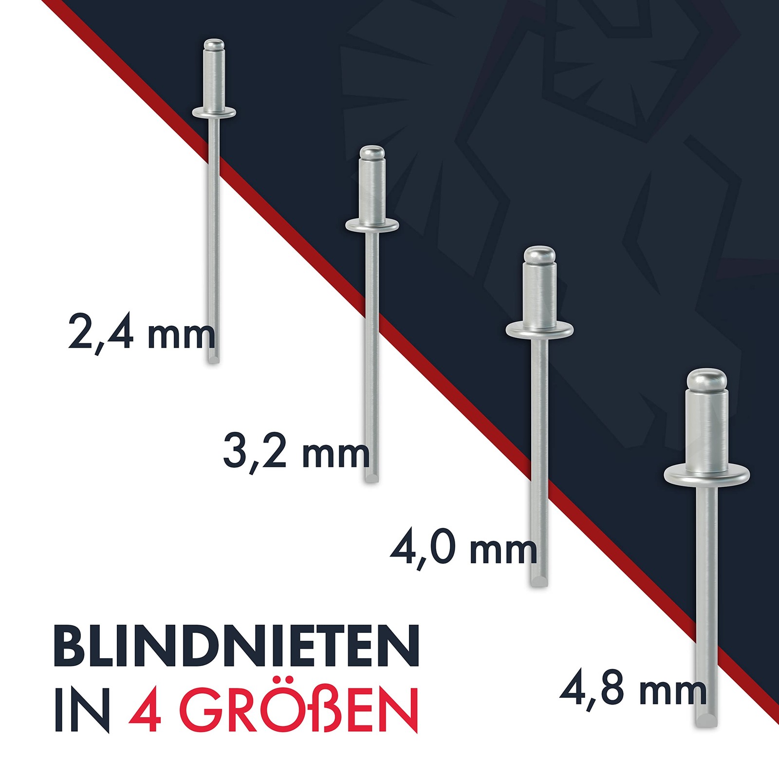 ® Blindnieten Set | 400 tlg Nieten Set | UNIVERSELL passend für Nietzange | P...