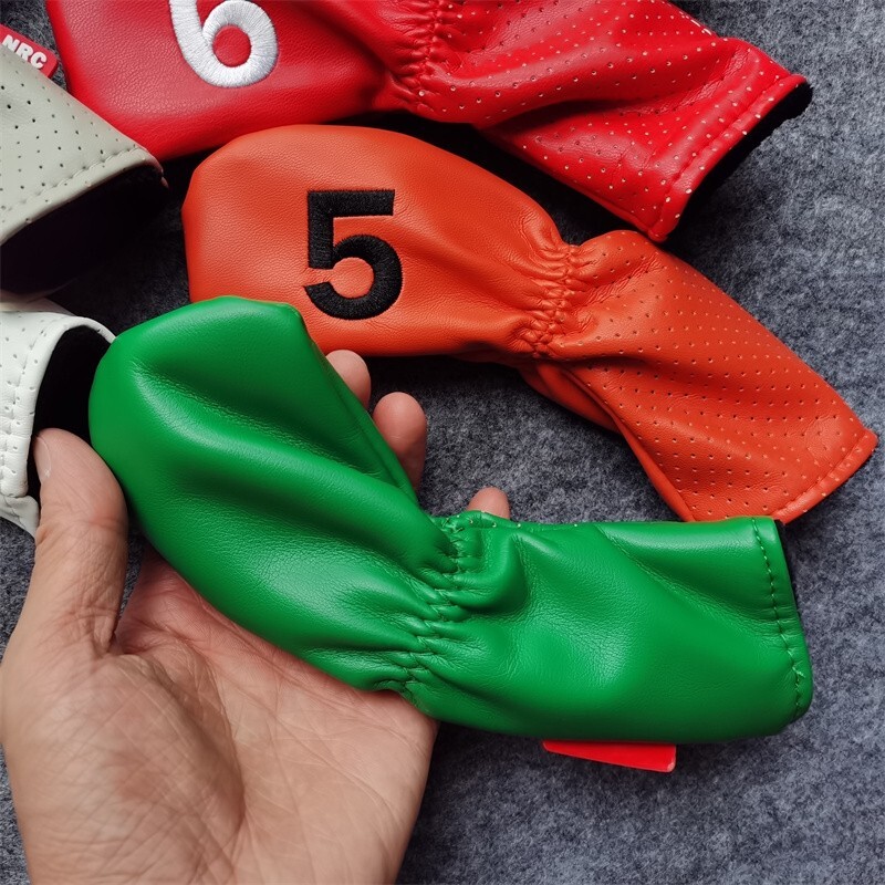 9PCS Multicolor Golf Iron Head Covers Colors PU Leather Irons Headcovers