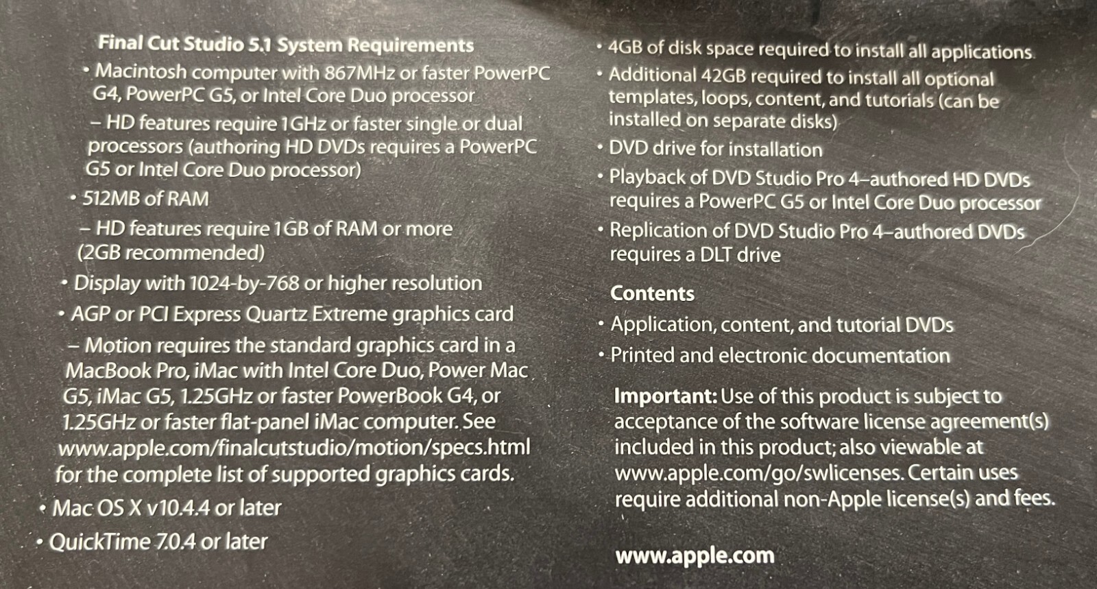 Apple Final Cut Studio Academic (MA290Z/A) w/2 Licenses