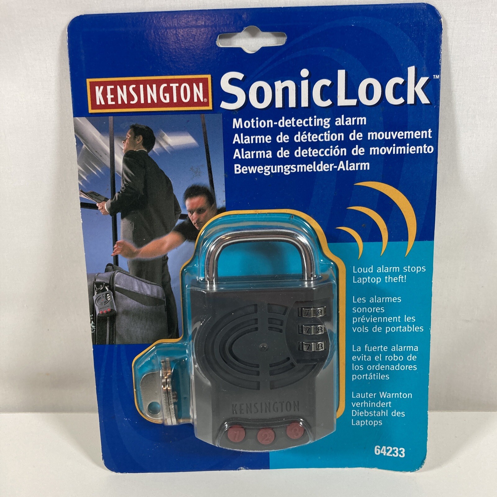 Kensington SonicLock w/ Motion Detecting Alarm - Stops Laptop Theft Brand New