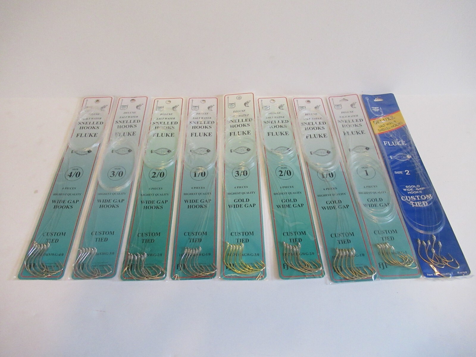 FLUKE HOOKS SNELLED 36" SNELL WIDE GAP KAHLE HOOK FLOUNDER RIGS CHOOSE SIZE QTY
