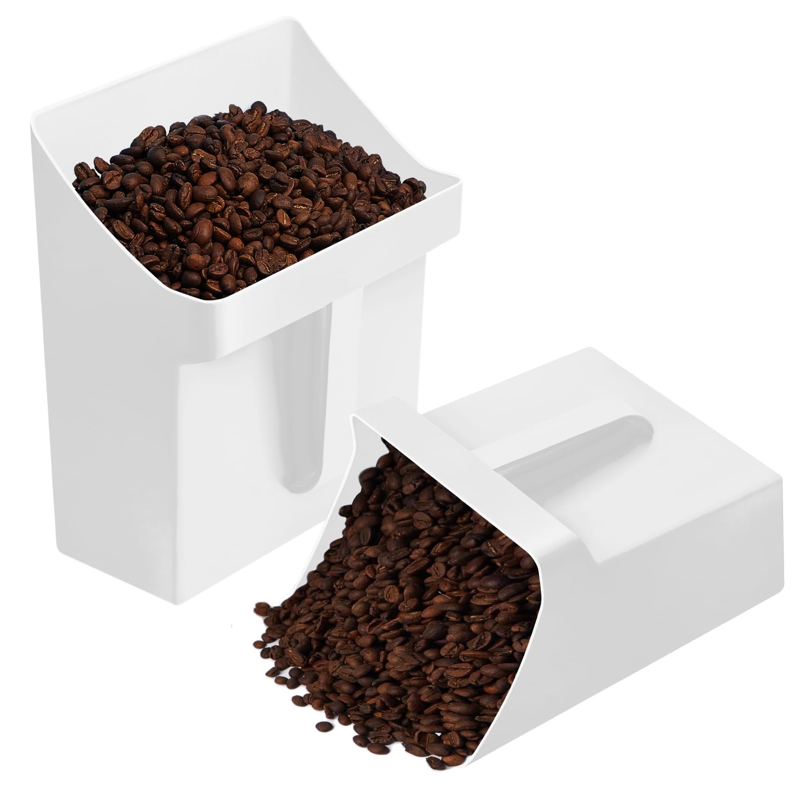 2 Pcs Large Feed Scoop 128 oz Plastic Utility Grain Scoop Ice Seed Enclosed B...