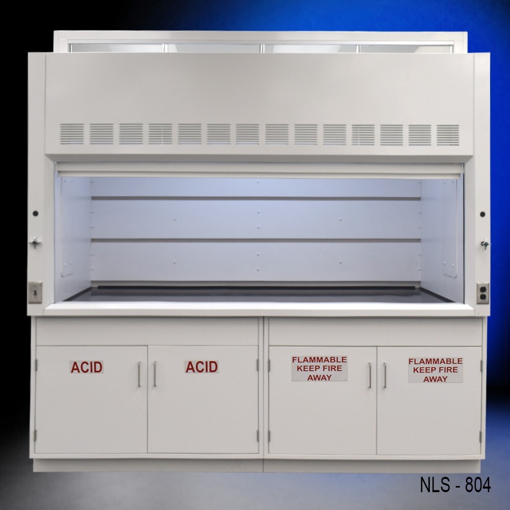 8' Chemical Fume Hood Exhaust w/ Flammable & Acid Storage / E1-336