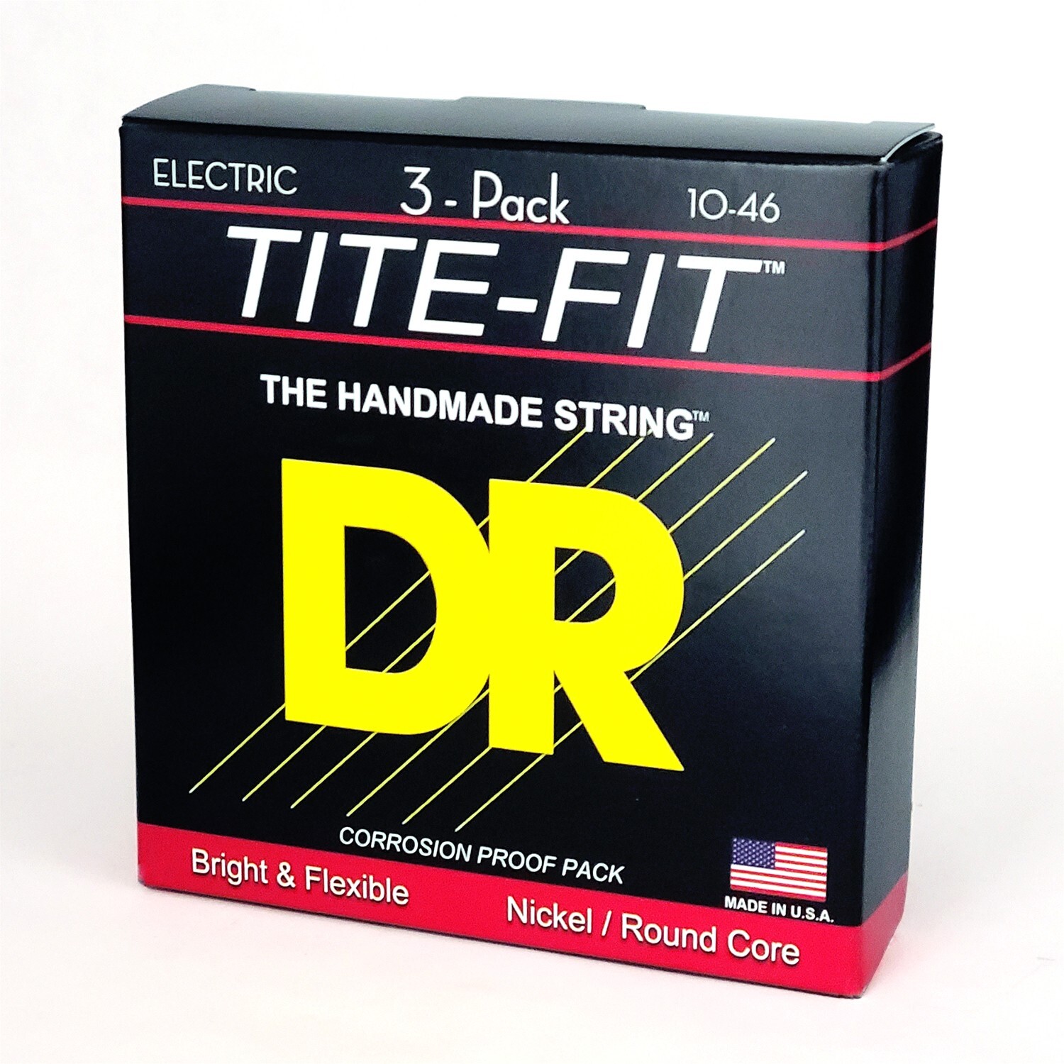 DR Guitar Strings Electric Tite-Fit 3 Sets 10-46 Medium Handmade USA
