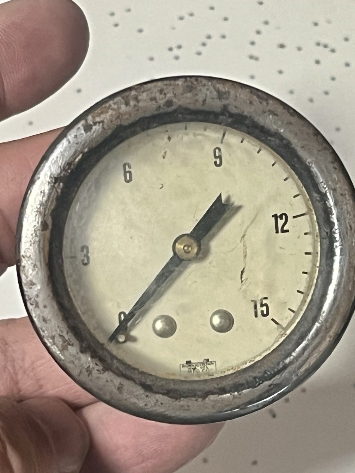 Vintage Marshalltown Iowa, 0-15 PSI Gauge, Panel Mount Meter