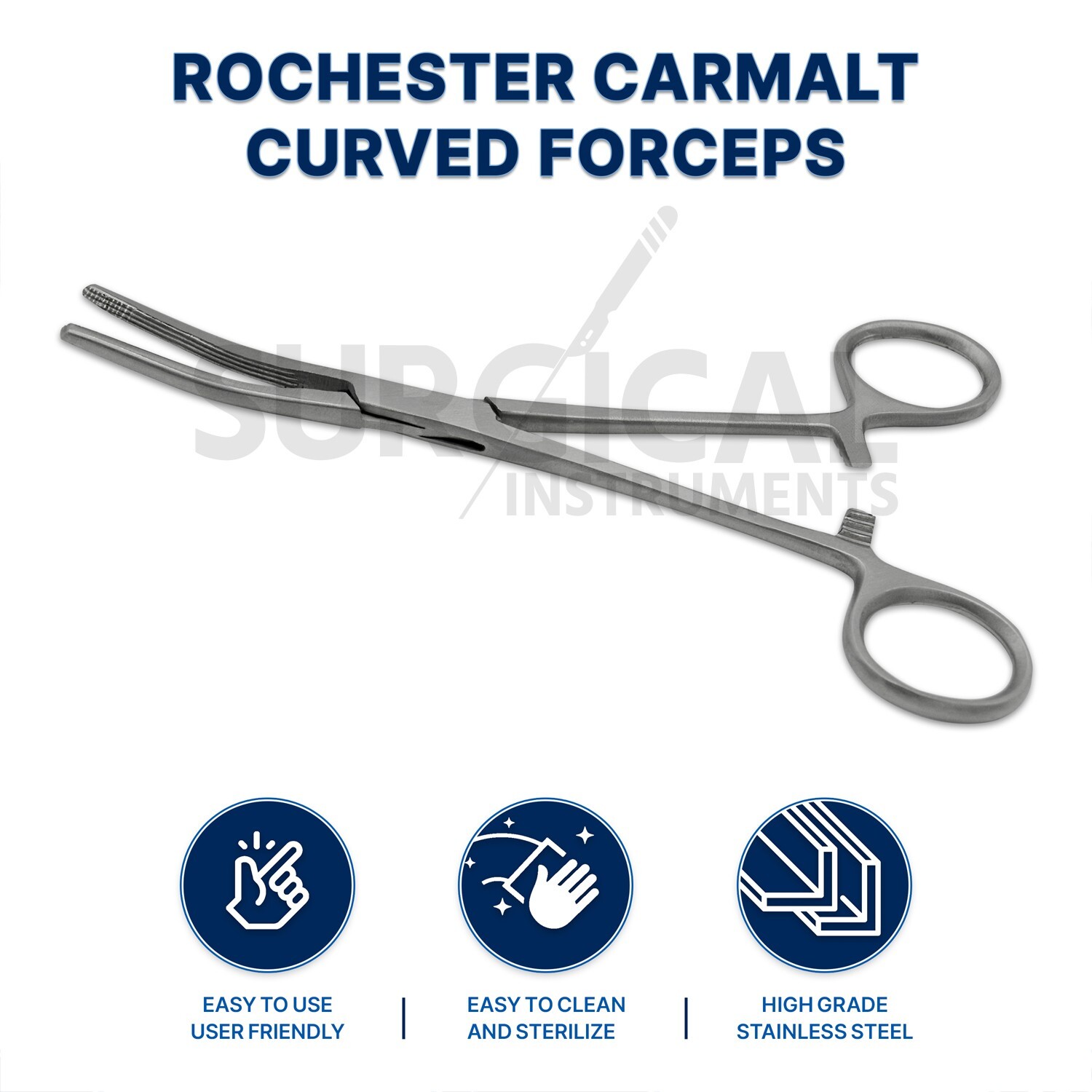Rochester Carmalt Forceps 8" Curved Veterinary Instruments German Grade