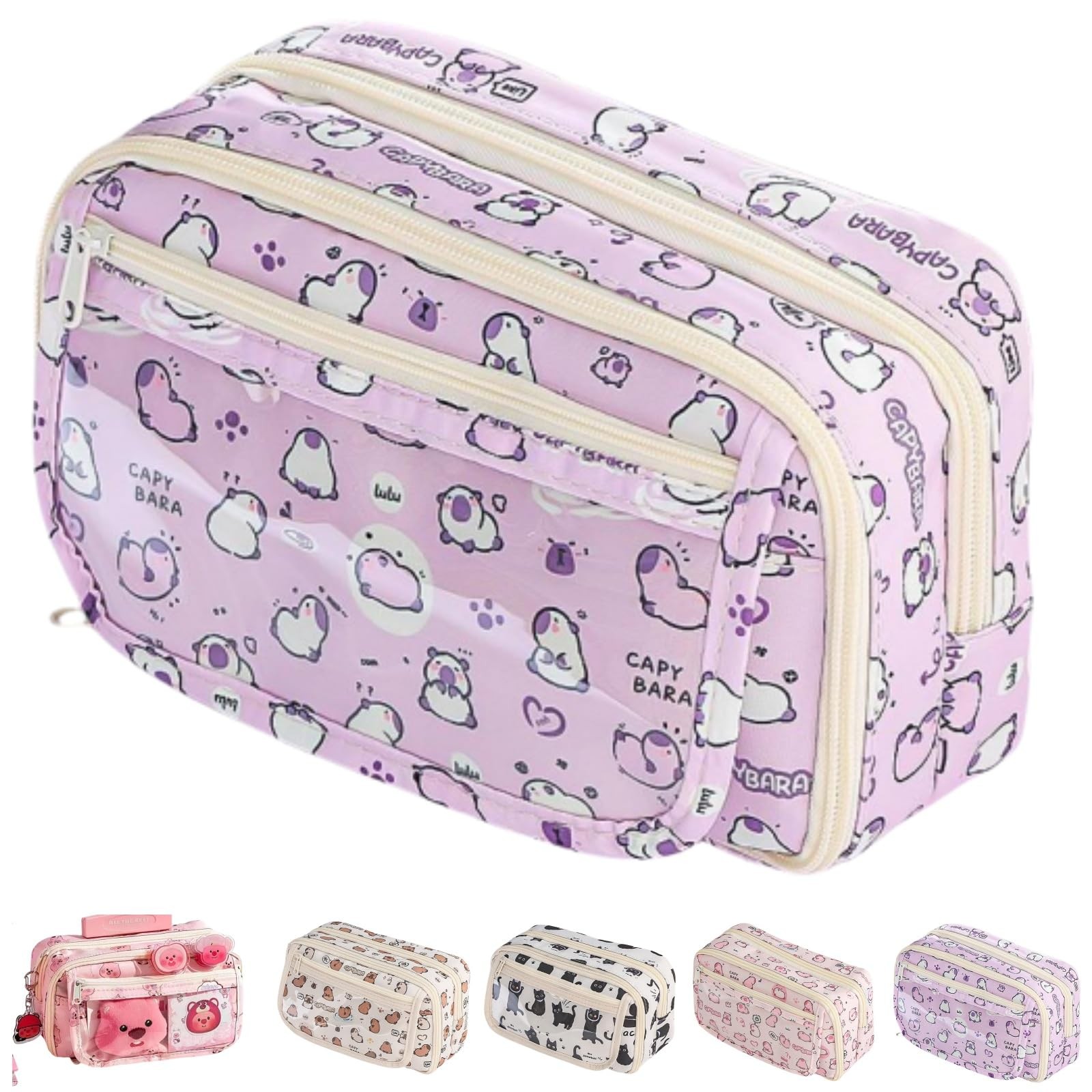 Cute Kawaii Pencil Case Pouch Cartoon Pen Box Holder Organizer for Office Wor...