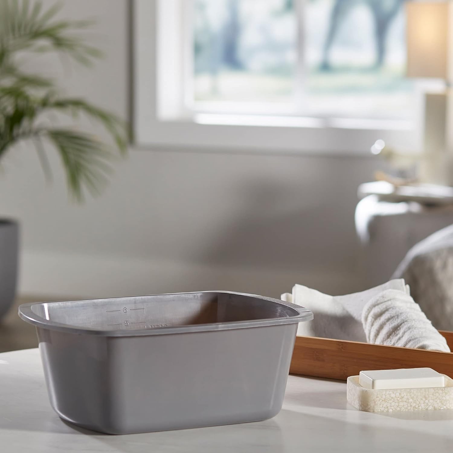 Wash Basin, Plastic, Rectangle, 7 qt, 1 Count