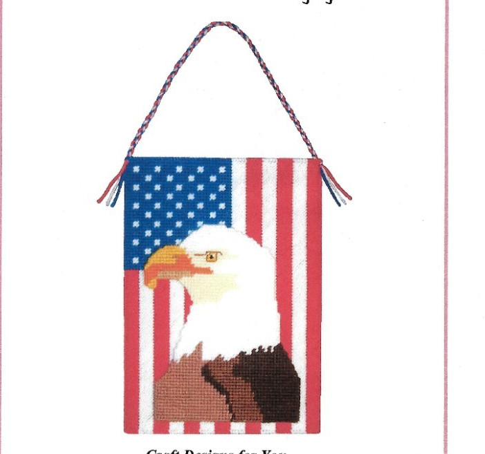 SYMBOLS OF AMERICA  WALL HANGING   plastic canvas  PATTERN (#TF0592)