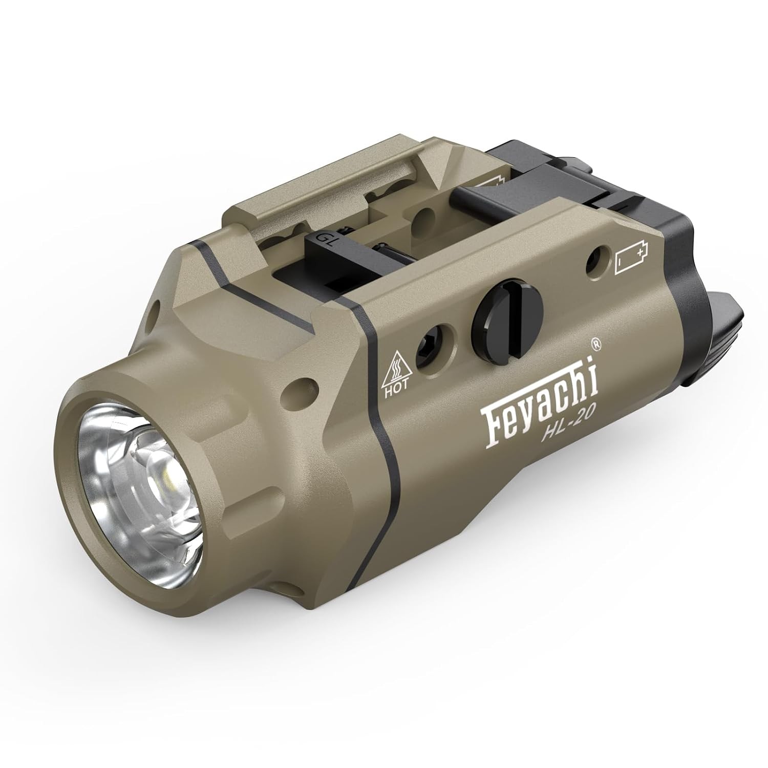 Feyachi HL20 1500 Lumen LED Compact Pistol Light Rail Mount Upgrade Light