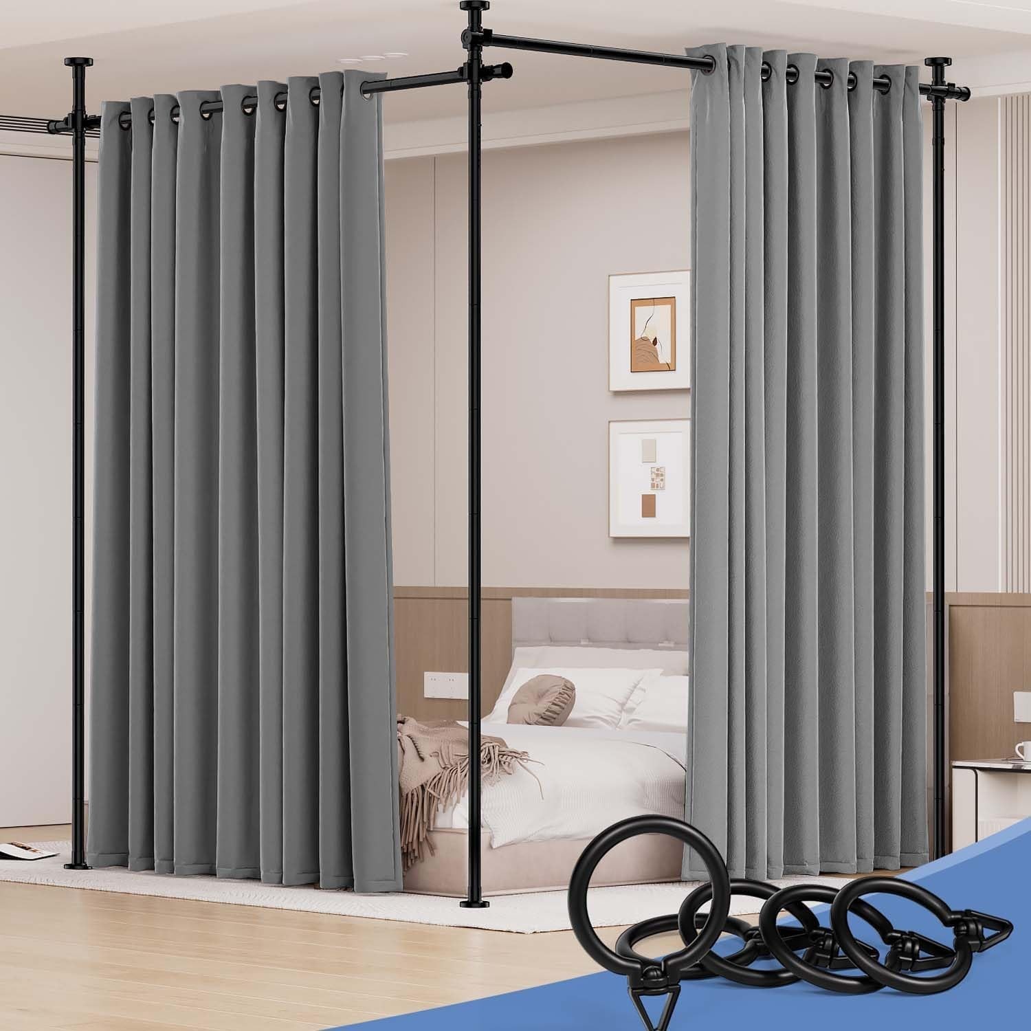 Room Divider Folding Privacy Screens W/ Wheels 6FT Tall Divider Room Separation