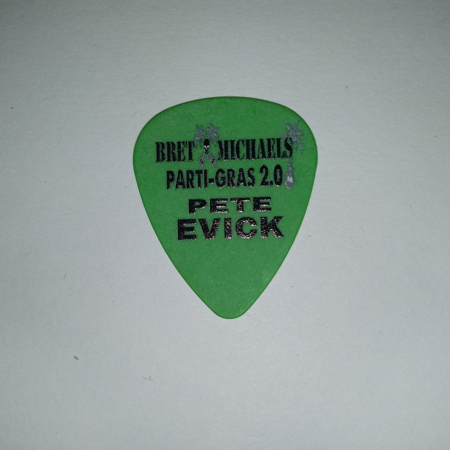 Bret Michaels of Poison Party Parti Gras 2.0 New Concert Tour Green GUITAR PICK
