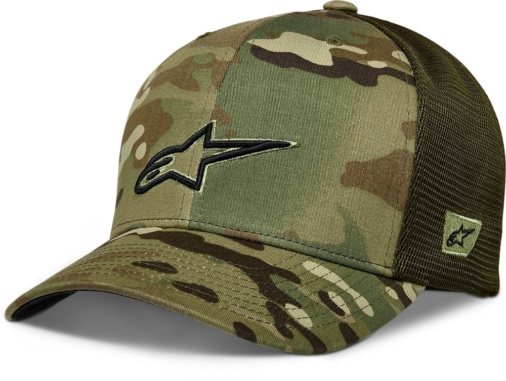 Alpinestars Recon Camo Trucker Hats OSFM Green #1235-81470-6061-O/S